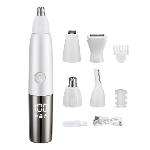 Fully Washable Digital Electric Nose Hair Trimmer, 3 In 1 Gray, 3 In 1 White, 4 In 1 Gray, 4 In 1 White