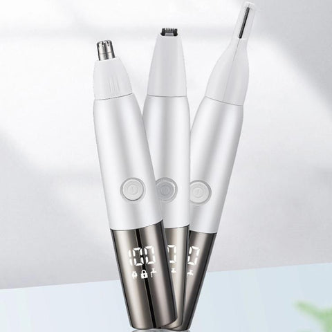 Fully Washable Digital Electric Nose Hair Trimmer, 3 In 1 Gray, 3 In 1 White, 4 In 1 Gray, 4 In 1 White