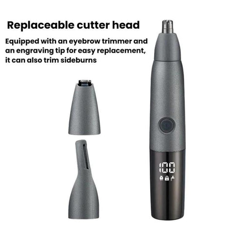 Fully Washable Digital Electric Nose Hair Trimmer, 3 In 1 Gray, 3 In 1 White, 4 In 1 Gray, 4 In 1 White