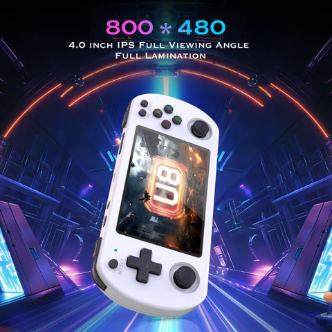 U8 Retro Handheld Game Console Open-Source 4 Inch HD IPS Screen Portable Console, 64G, 128G
