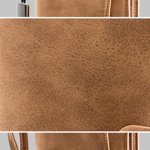 Baellerry C3258 Men Long Wallet Business Casual Snap Closure Money Clip Matte Finish Multi-Card Zipper Clutch
