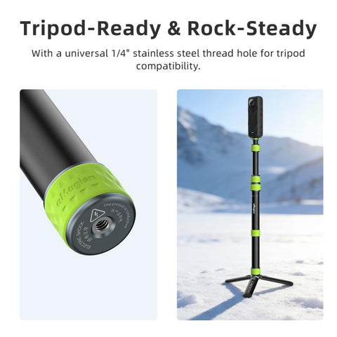 aMagisn 1.1m Aluminum Telescopic Selfie Stick for Cycling Photography Camera Monopod, Only Stick, With Trekking Pole Tip