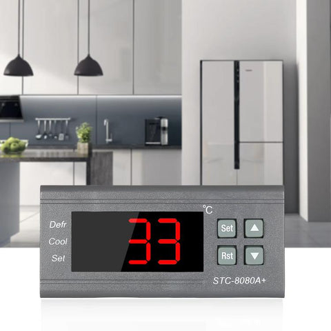 STC-8080A+ Digital Temperature Controller for Refrigeration with Defrost Function & Alarm, for Cold Room, Commercial Freezer, STC-8080A+ 220V