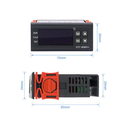 STC-8080A+ Digital Temperature Controller for Refrigeration with Defrost Function & Alarm, for Cold Room, Commercial Freezer, STC-8080A+ 220V