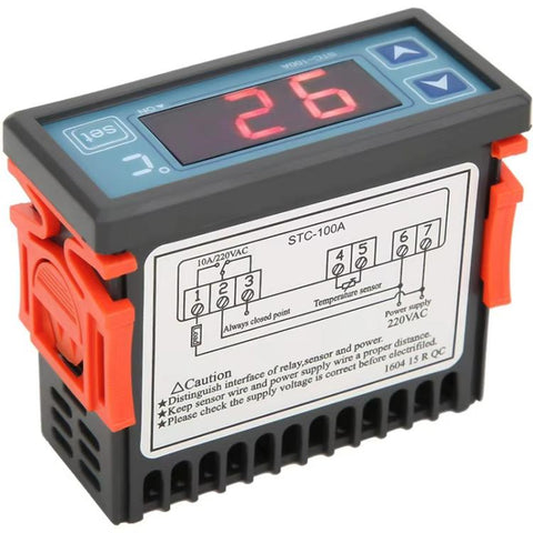 STC-100A Digital Temperature Controller for Heating and Cooling for Greenhouse, Small/Medium Cold Storage Rooms, STC-100A 220V