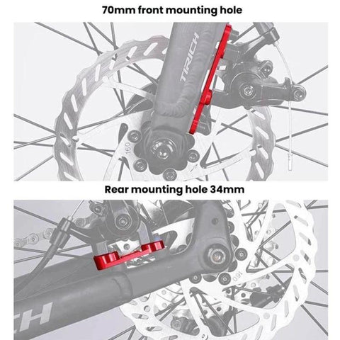 ENLEE Road Bike Disc Brake Adapter, Front Clamp Black, Front Clamp Red, Front Clamp Blue, Rear Clamp Black, Rear Clamp Red, Rear Clamp Blue