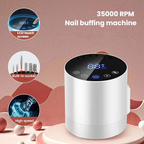 BLUEQUE BQ-213 Cylindrical Nail Buffer Electric Nail File Cuticle Remover Tool, EU Plug (White), US Plug (White), EU Plug (Red), US Plug (Red)