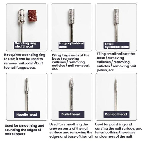 BLUEQUE BQ-213 Cylindrical Nail Buffer Electric Nail File Cuticle Remover Tool, EU Plug (White), US Plug (White), EU Plug (Red), US Plug (Red)