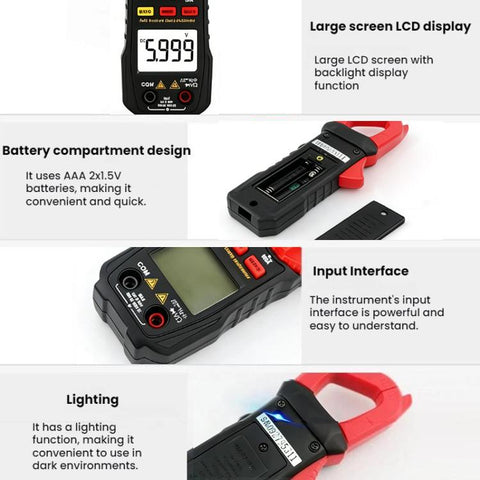 SMART SENSOR High-Precision Digital Display DC Clamp Multimeter, ST822