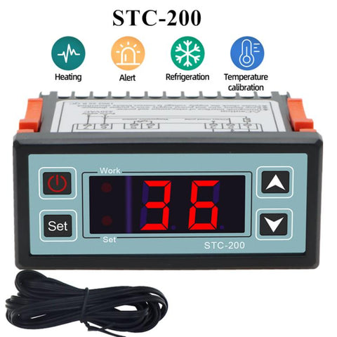 STC-200 Temperature Controller for Cold Storage & Chiller Units Cooling/Heating with Alarm Function, STC-200  220V