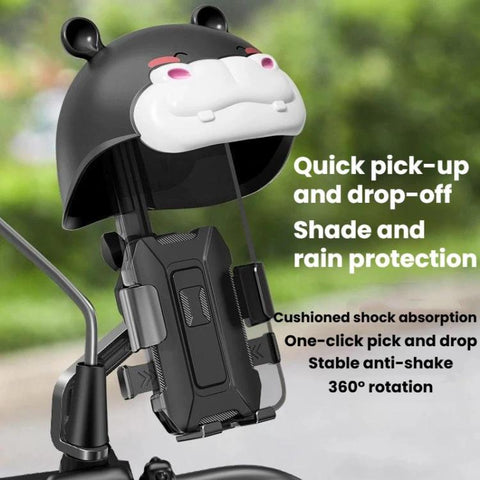 Outdoor Waterproof Motorcycle Phone Mount With Helmet Universal Phone Navigation Bracket, Handlebar Pink, Rearview Mirror Black, Rearview Mirror Pink