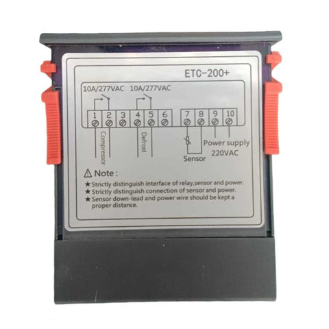 ETC-200+ Digital Temperature Controller with Refrigeration, Heating, Defrost Delay & Alarm, 220V English Version, 110V  English Version