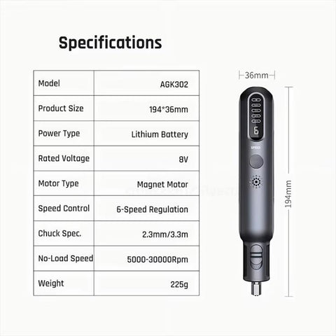 Greenworks 8V Mini Grinder 52pcs Grinding Rotary Tools Combo Cordless Variable Speed Wireless Engraver, AGK302
