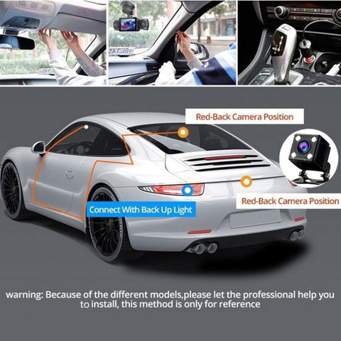 A7 1080P Dash Camera HD Night Vision Car Recorder, Front+Left+Right, Front+Left+Right+Rear