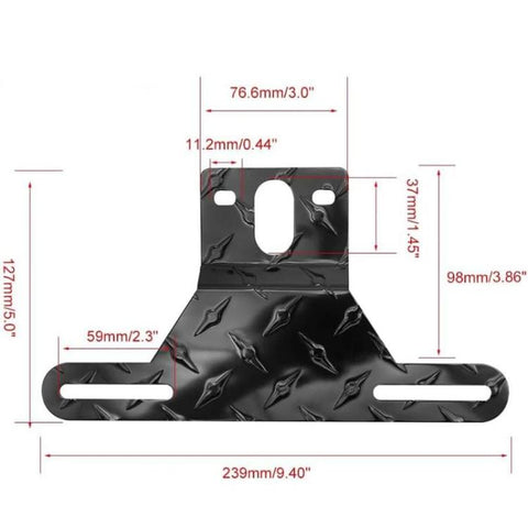 American-Style Aluminum License Plate Frame Trailer Light License Plate Bracket, Trailer Light License Plate Bracket