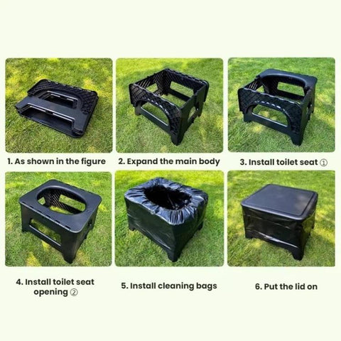 Outdoor Car Portable Emergency Camping Toilet Odor-Proof Mobile Toilet, Large Black, Large Gray, Small Black, Small Gray