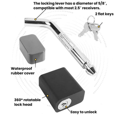 Square-Head Car Safety Trailer Lock Automotive Lock Modification Accessory, Square-Head