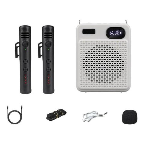 DIYO-1125 Multifunctional Outdoor High-Volume Microphone With Battery Display Teacher Classroom Voice Amplifier, Wireless Single Mic White, Wireless Single Mic Black, Wireless Single Headwear White, Wireless Single Headwear Black, Wireless Dual Mic Whi...