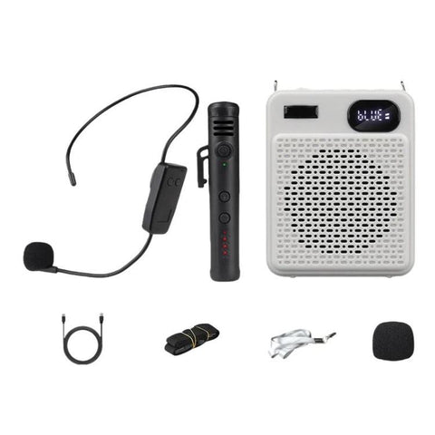 DIYO-1125 Multifunctional Outdoor High-Volume Microphone With Battery Display Teacher Classroom Voice Amplifier, Wireless Single Mic White, Wireless Single Mic Black, Wireless Single Headwear White, Wireless Single Headwear Black, Wireless Dual Mic Whi...
