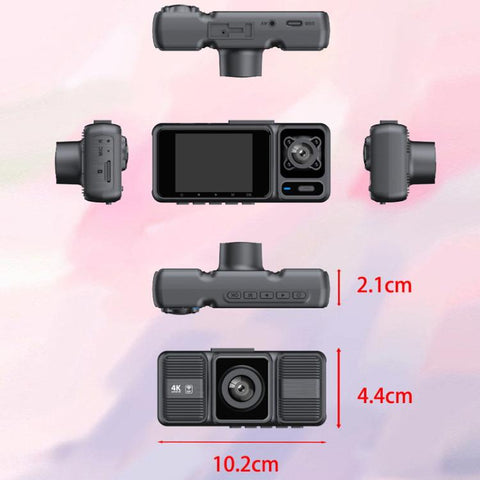 2-Inch WIFI Mobile Phone Playback 4K HD Night Vision Dashcam, Front+Interior, Front+Interior+Rear, Front+Interior+Rear+32g, Front+Interior+Rear+64g