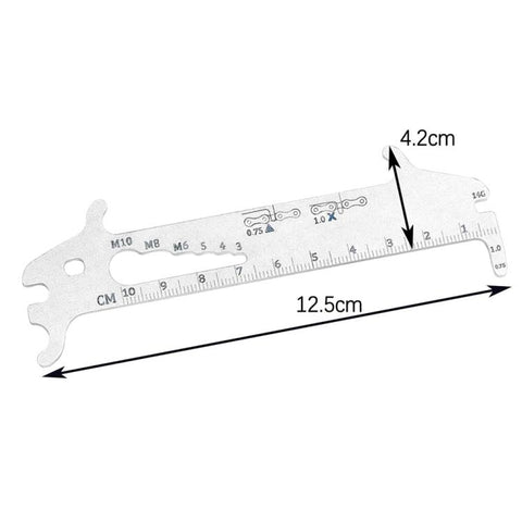 BIKERSAY 7-in-1 Chain Wear Indicator Tool Measuring Ruler Bicycle Maintenance Tool