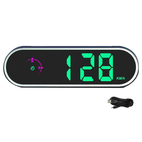 Colorful Head Up Display MPH/KMH Switchable Vehicle Speed Safety Warning Device, USB Cable, Dual USB Car Charger