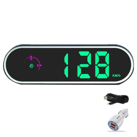 Colorful Head Up Display MPH/KMH Switchable Vehicle Speed Safety Warning Device, USB Cable, Dual USB Car Charger