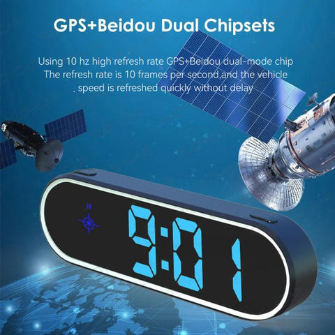 Colorful Head Up Display MPH/KMH Switchable Vehicle Speed Safety Warning Device, USB Cable, Dual USB Car Charger