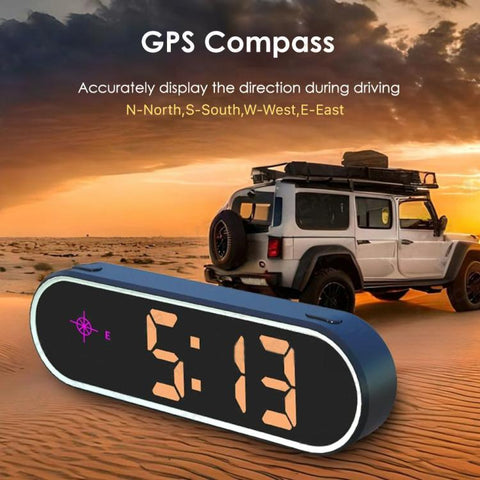 Colorful Head Up Display MPH/KMH Switchable Vehicle Speed Safety Warning Device, USB Cable, Dual USB Car Charger