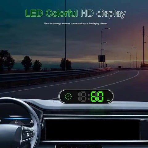 Colorful Head Up Display MPH/KMH Switchable Vehicle Speed Safety Warning Device, USB Cable, Dual USB Car Charger