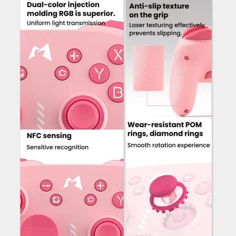 For Steam MOBAPAD Chitu HD Wireless Bluetooth Vibration Game Controller, Pink