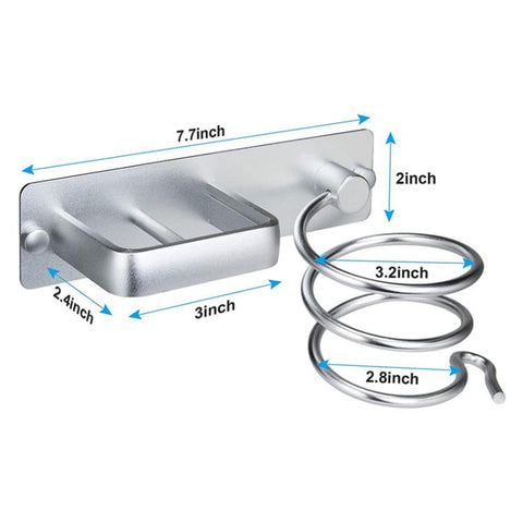 Wall-Mounted Hair Tool Organizer for Flat Iron, Blow Dryer & Curling Iron Space-Saving Aluminum Holder, Drilling Required Silver, Drilling Required Black