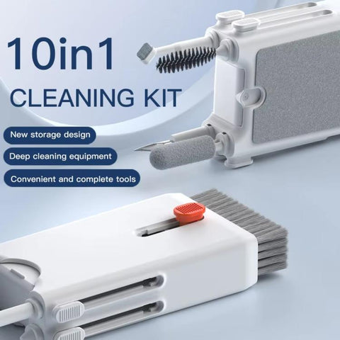 10-in-1 Retractable Cleaning Kit Multi-Tool Set for Keyboard, Earbuds Case, Phone, Screen, 10 In 1