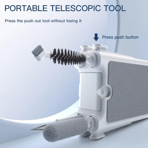 10-in-1 Retractable Cleaning Kit Multi-Tool Set for Keyboard, Earbuds Case, Phone, Screen, 10 In 1