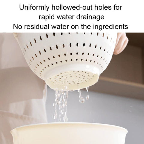 Vegetable Washing Draining Basket Multi-Functional Double-Layer Rice Washing Basin, Small, Large, Large+Small