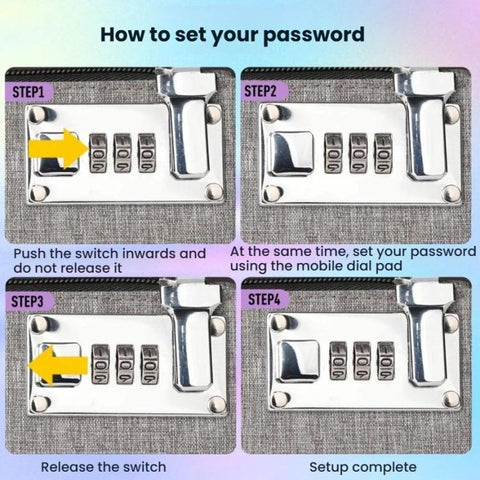 Combination Lock Anti-Theft Portable Card Holder Multifunctional Phone Wallet