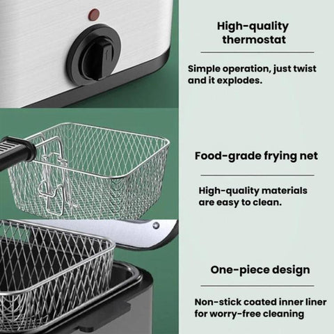 Visible Integrated Deep Fryer Household Overheat Protection French Fries Maker, EU Plug, UK Plug, US Plug