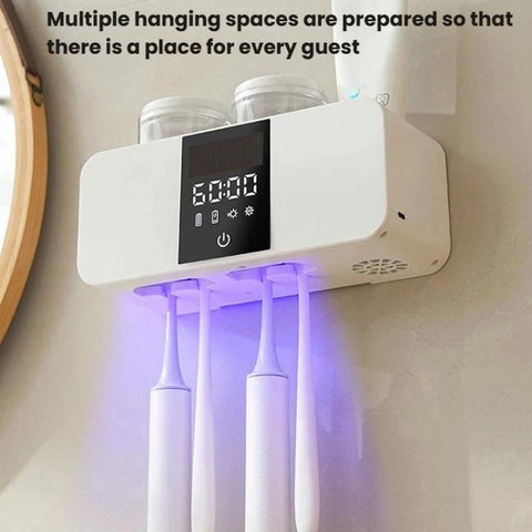 UV Sterilizing Smart Toothbrush Holder With Drying Function Wall-Mounted Mouthwash Cup Set