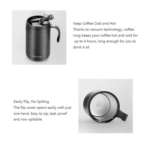 Portable Outdoor Coffee Maker Cup Stainless Steel Thermos Home Coffee Cup Drip Set, Black Cup+Drip Tray, Black Cup+Drip Tray+Spoon, White Cup+Drip Tray, White Cup+Drip Tray+Spoon