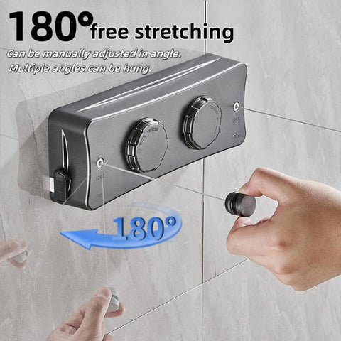 5.1m Invisible Steel Wire Clothesline Indoor Balcony Retractable Drying Rack, Single String White, Single String Black, Single String Gray, Double String White, Double String Black, Double String Gray