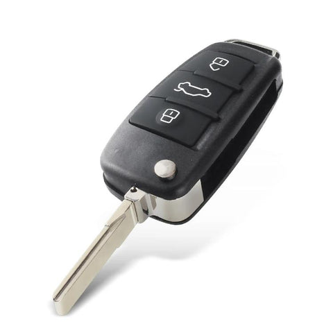 For Audi Folding Car Remote Key Fob Case No Logo Slot