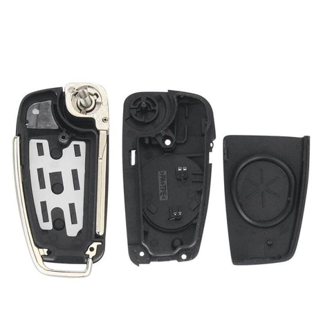For Audi Folding Car Remote Key Fob Case No Logo Slot