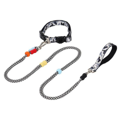 Pet Double-section P-shaped Leash Multi-functional Collar Walking Lead, S, M