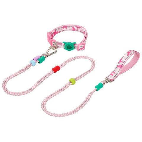 Pet Double-section P-shaped Leash Multi-functional Collar Walking Lead, S, M