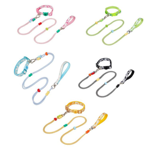 Pet Double-section P-shaped Leash Multi-functional Collar Walking Lead, S, M