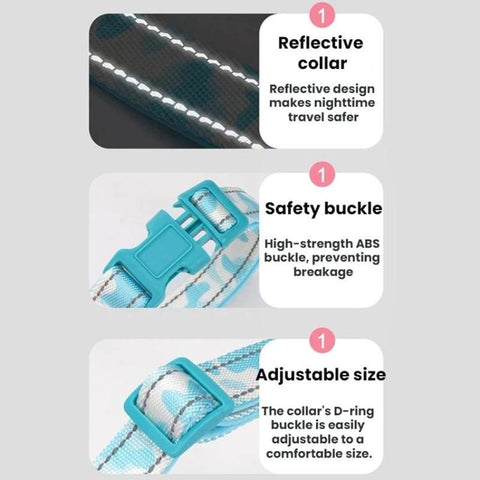 Pet Double-section P-shaped Leash Multi-functional Collar Walking Lead, S, M