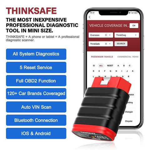 OBD2 Full System Diagnostic Tool Oil Maintenance Electronic Parking Brake Reset, THINKSAFE