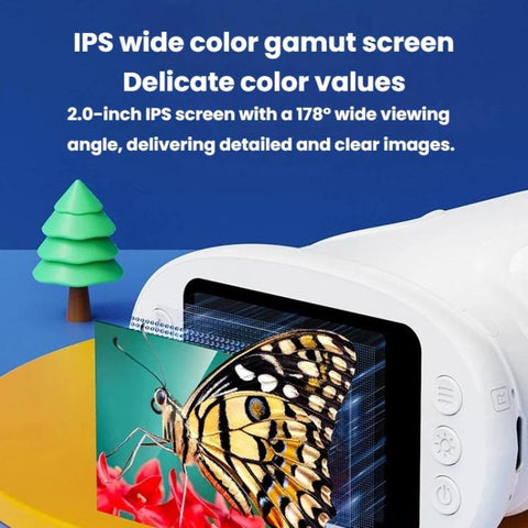 2 Inch IPS Portable Digital Microscope Kids Manual Focus Microscope With Light