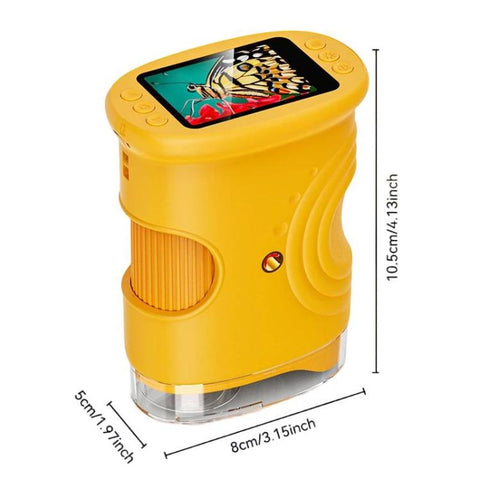 2 Inch IPS Portable Digital Microscope Kids Manual Focus Microscope With Light