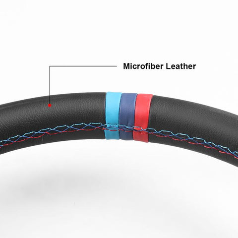 14 inch 350mm Car Steering Wheel Super Microfiber Leather Tri-Color Patchwork Drift Gaming Wheel